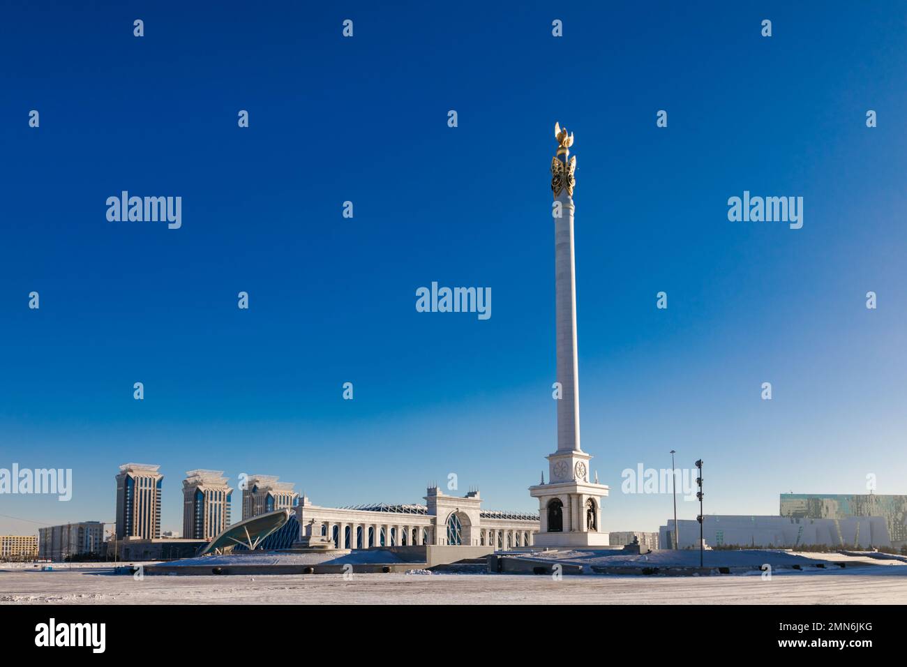 Kazakh Eli (The Country of Kazakhs) monument on Independence Square in Astana Kazakhstan Stock Photo