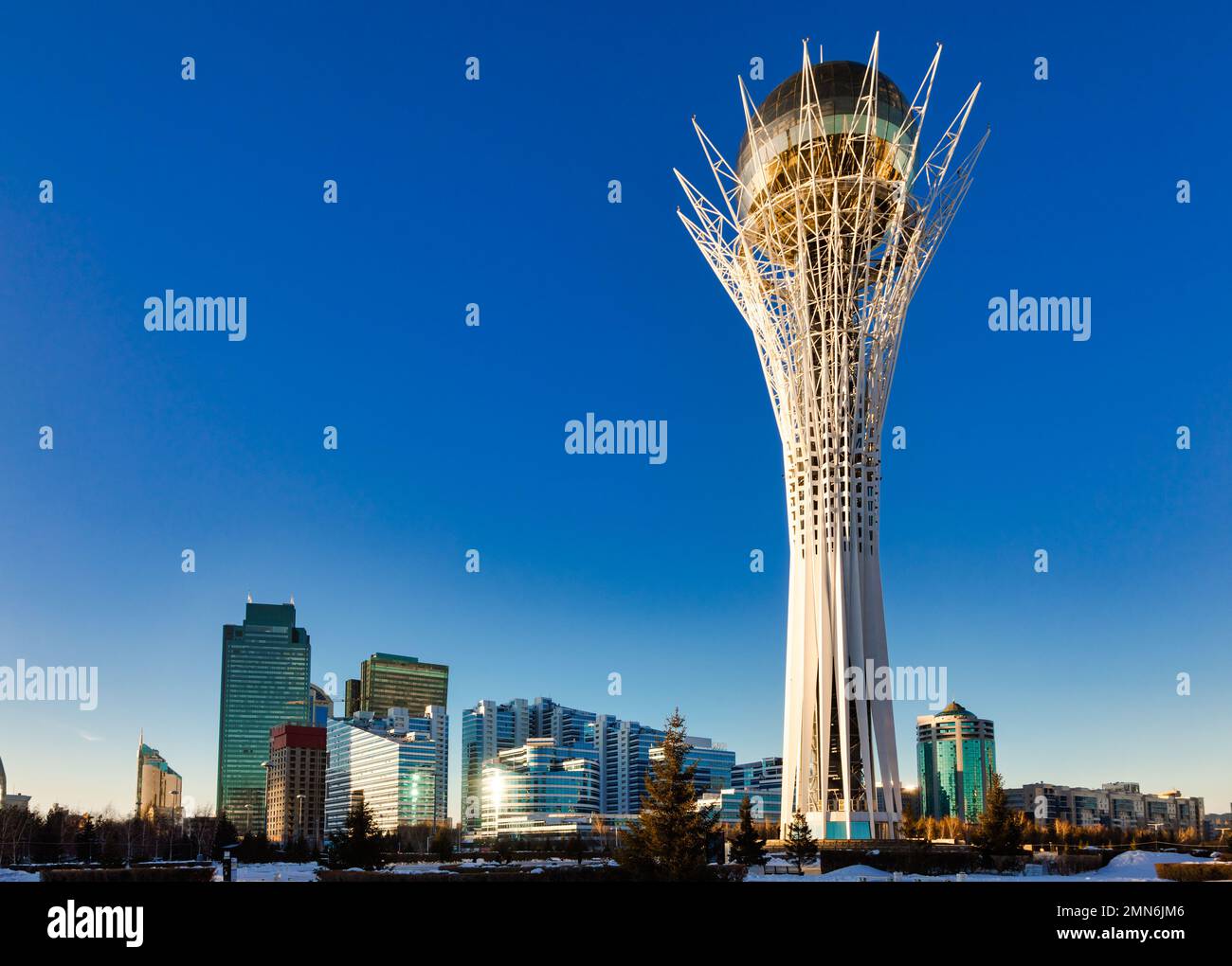 Baiterek monument and observation tower, one of the most popular tourist attraction in Astana Kazakhstan Stock Photo