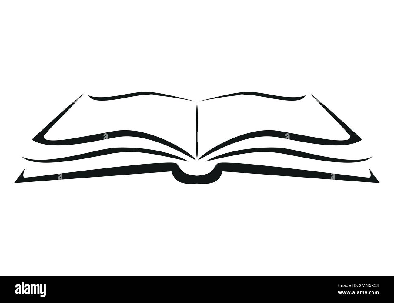 book - black and white vector symbol illustration of an open book, white background Stock Vector