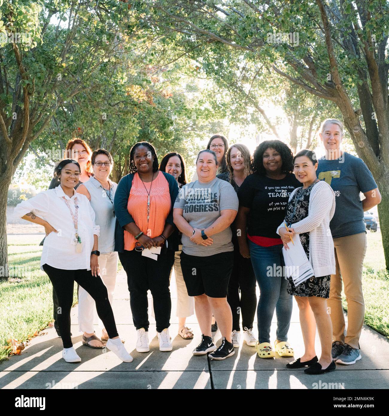 Travis Elementary School teachers pose for a group photo in celebration