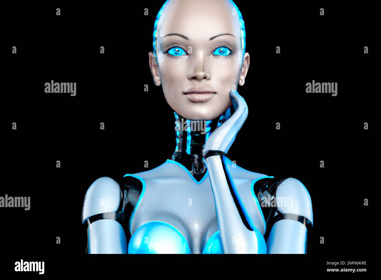 Cyber Girl humanoid robot with artificial intelligence – Digital 3D ...