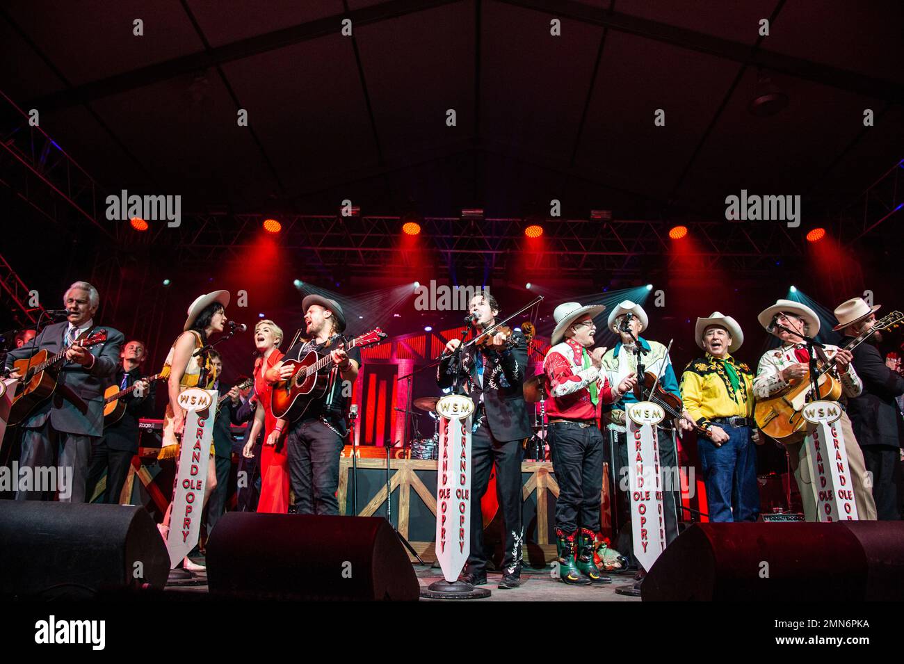 Del McCoury, from left, Old Crow Medicine Show, Nikki Lane, Maggie Rose, Lanco, and Riders in