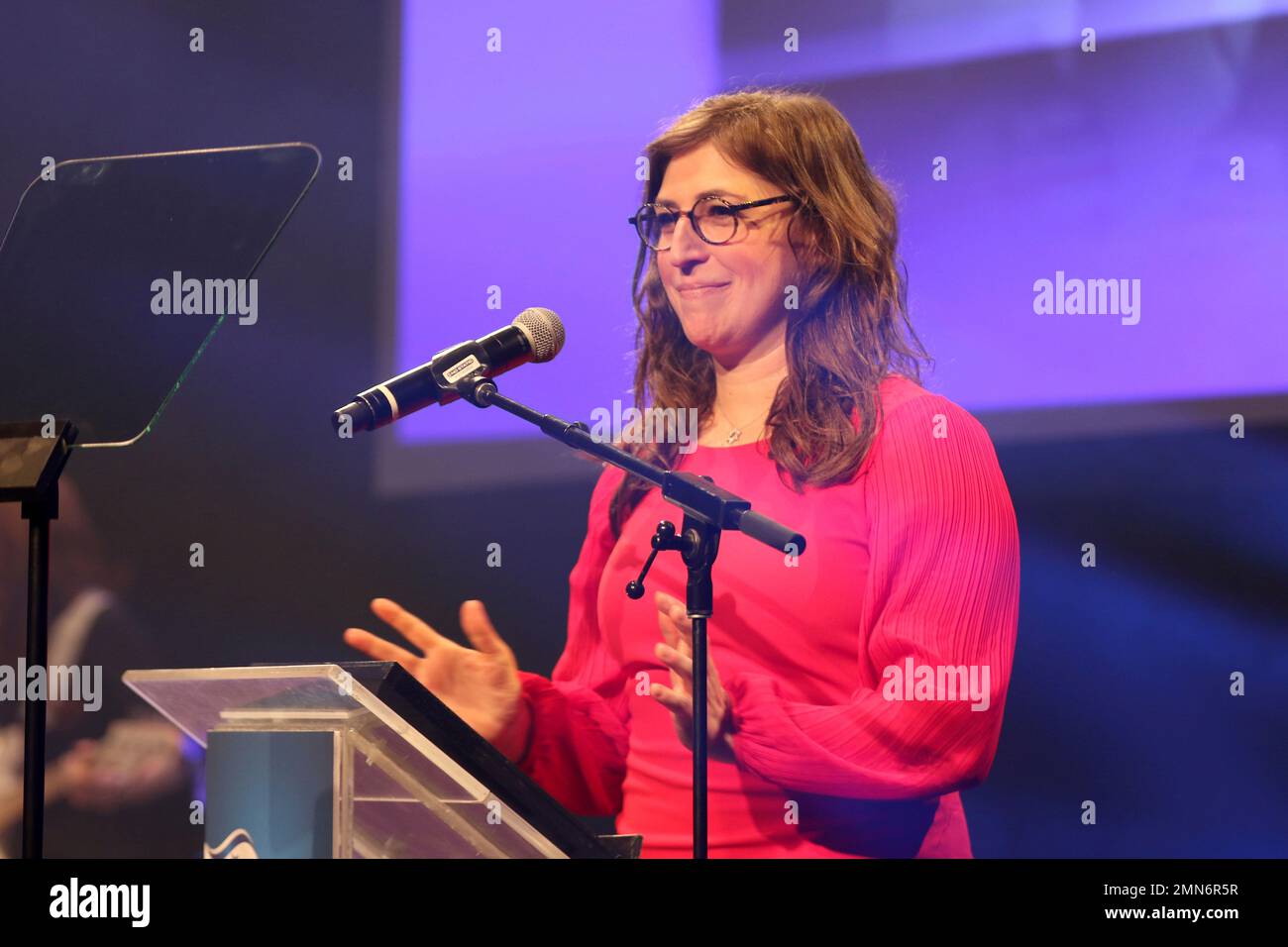 Mayim Bialik speaks at the Israeli Consulate in LA event to Celebrate