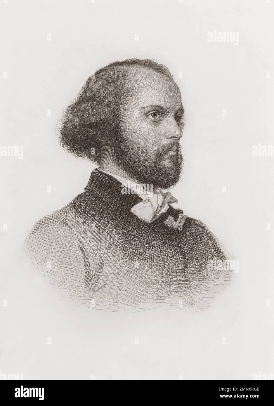 Felicien-Cesar David, 1810 – 1876.  French composer.  After a print by  Pierre Metzmacher from the painting by Vincent Vidal. Stock Photo
