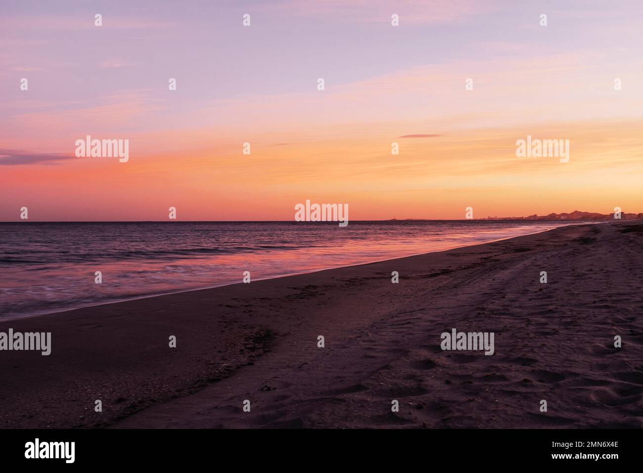 Red color Sunset or sunrise sky clouds over sea sunlight in beautiful ...