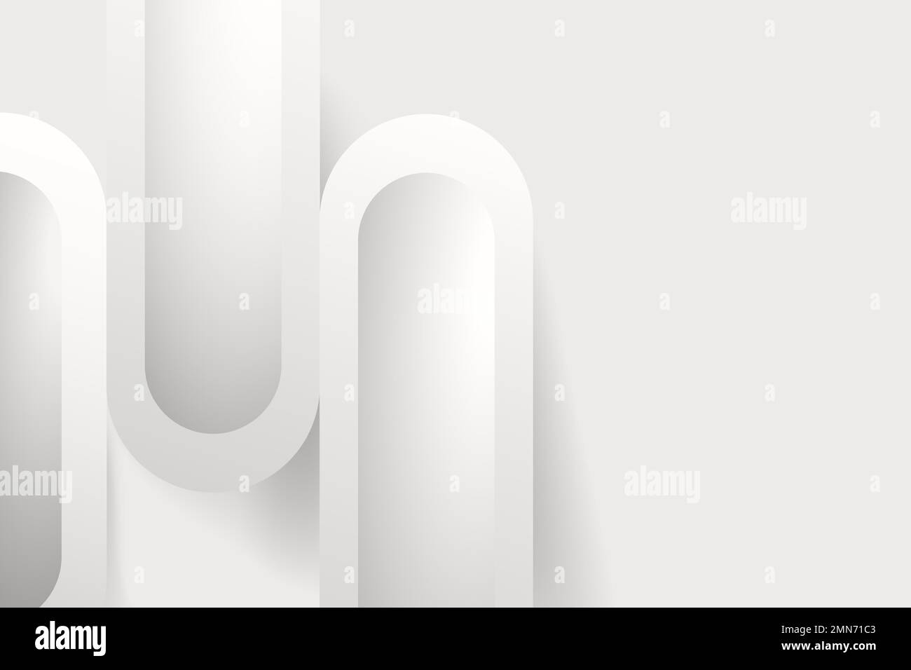 Abstract geometric background, white minimal 3D vector Stock Vector