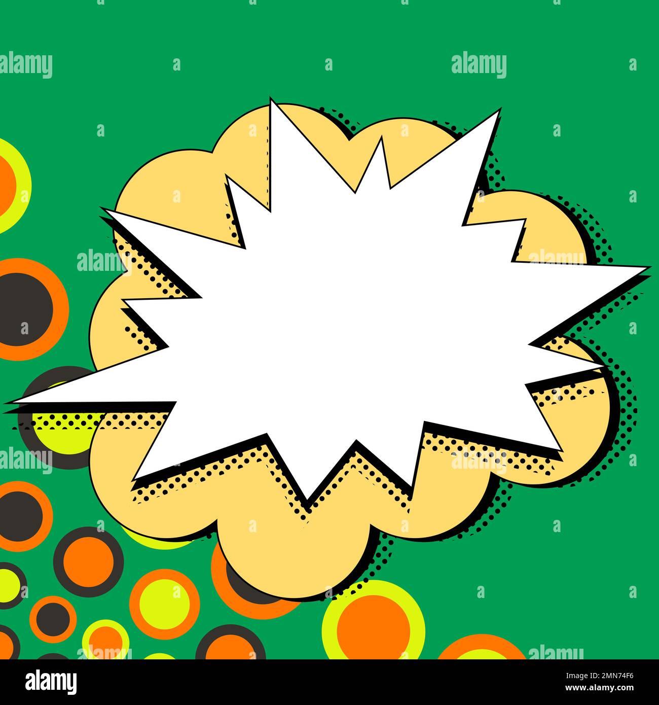 Comic Blank Speech Bubble With Copy Space Over Color Background Design ...