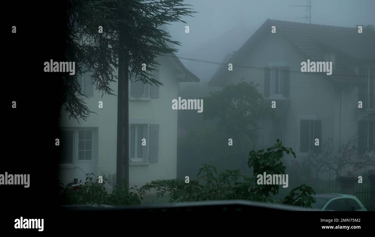 Moody foggy day from apartment hi-res stock photography and images - Alamy