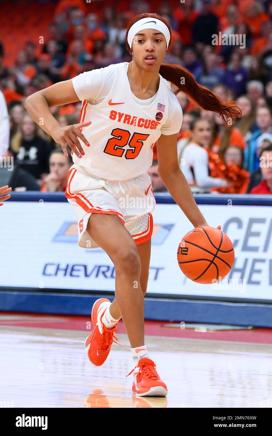 January 29, 2023: Syracuse Orange guard Alaina Rice (25) drives to the ...