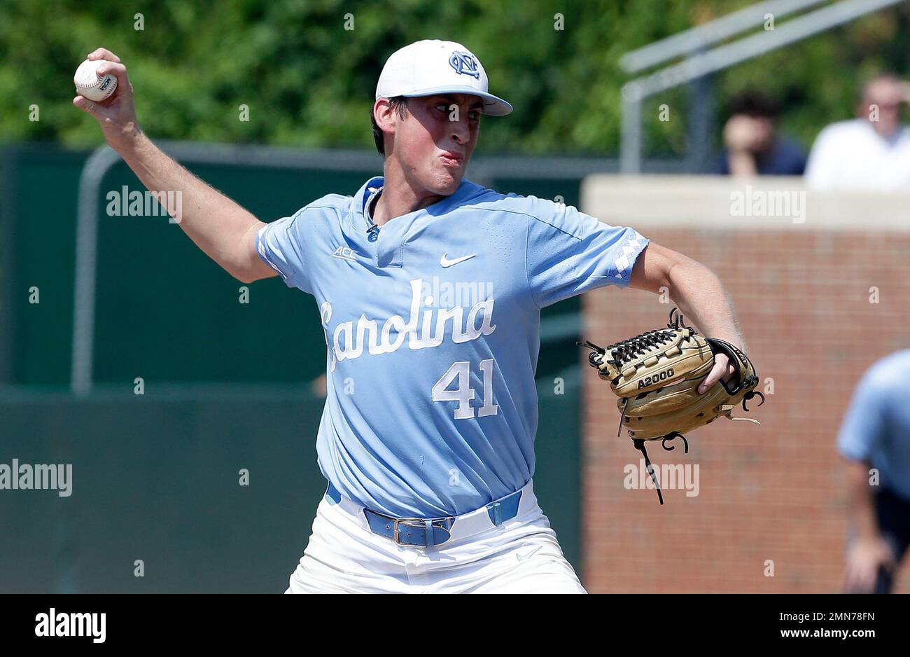 North Carolina pitcher Cooper Criswell (41) throws against Stetson