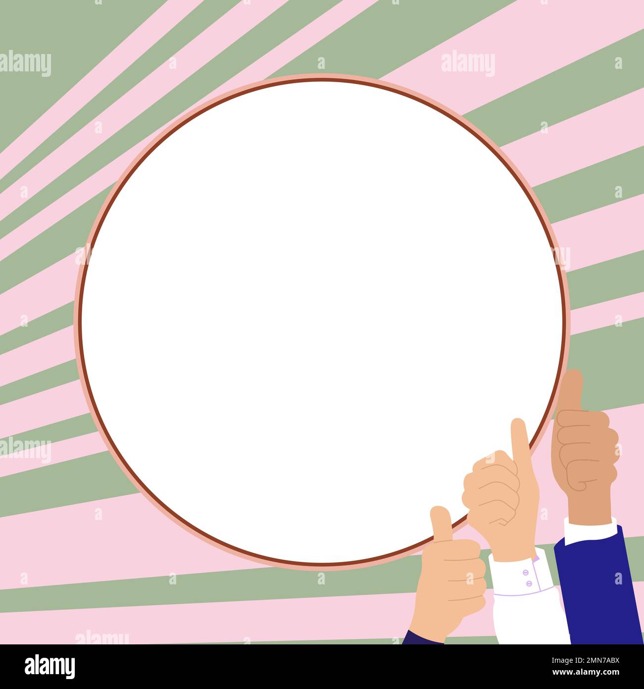 Big finger raised up pointing to whiteboard with important information. White text holder behind hands contains main message. Empty speech bubble on Stock Vector