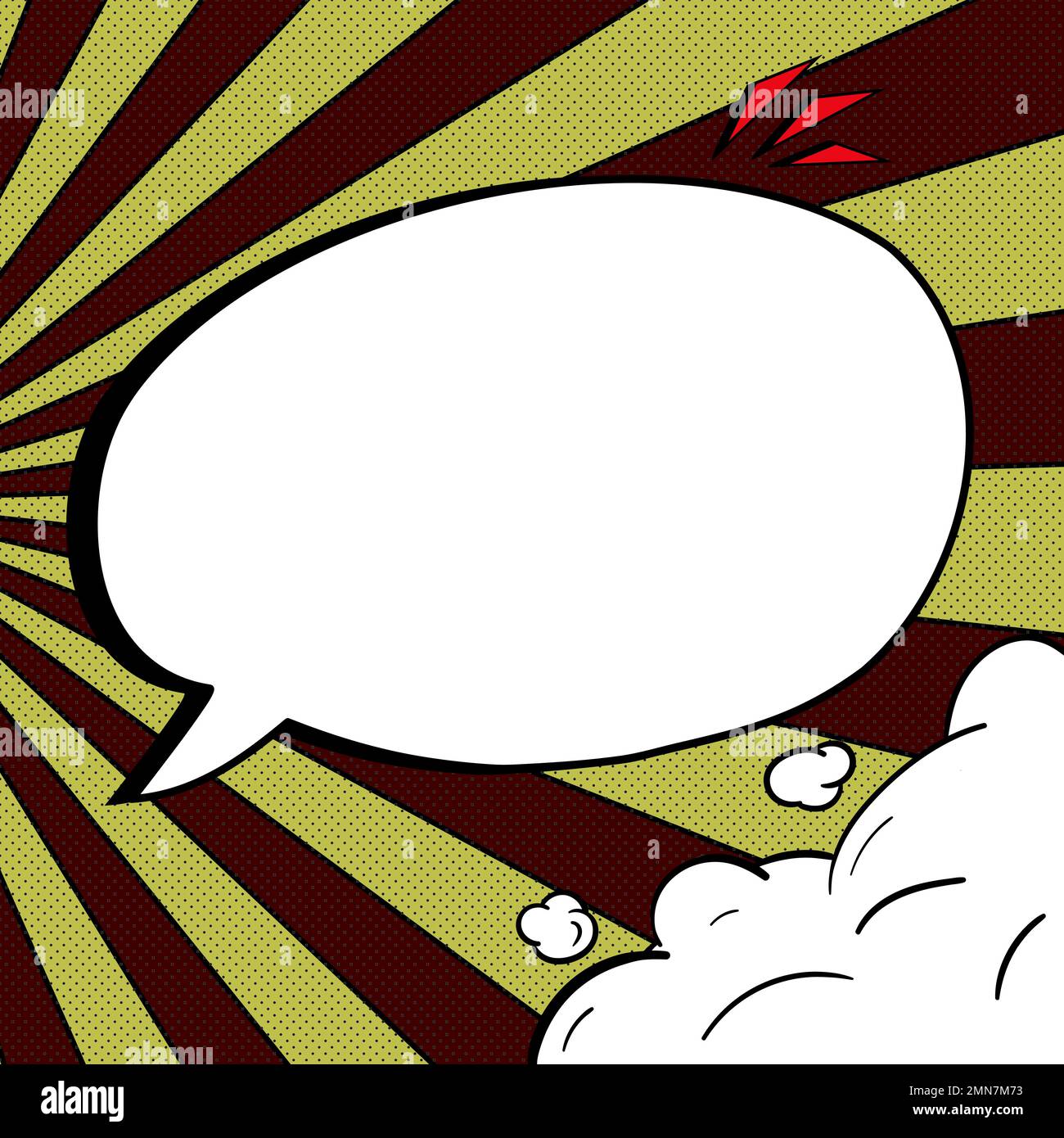 Comic Blank Speech Bubble With Copy Space Over Color Background Design ...