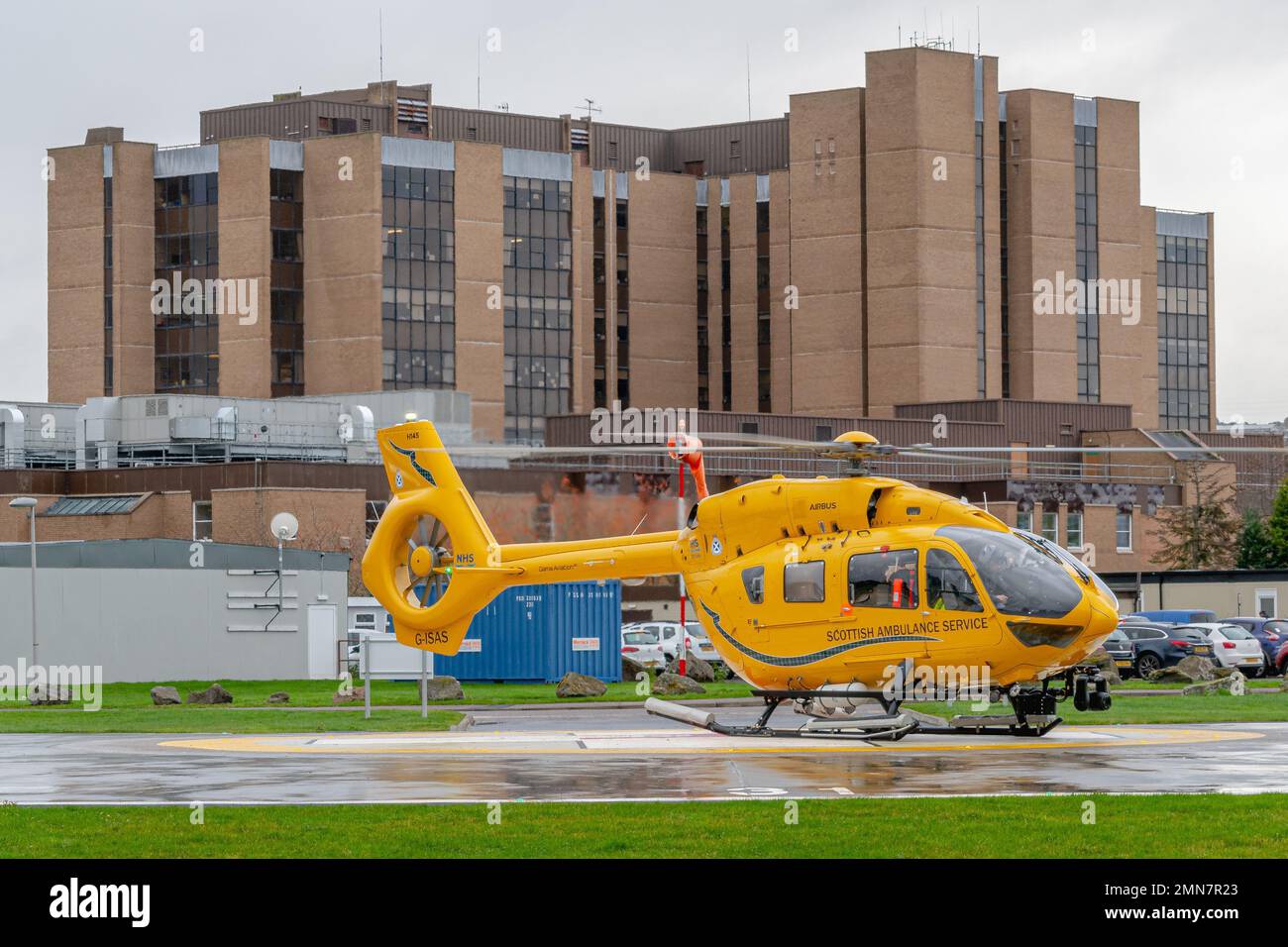 Inverness Air Ambulance, Raigmore Hospital, Inverness, Scotland, United Kingdom Stock Photo
