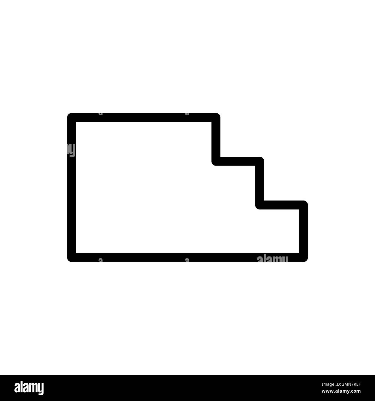 Stairs icon line isolated on white background. Black flat thin icon on ...
