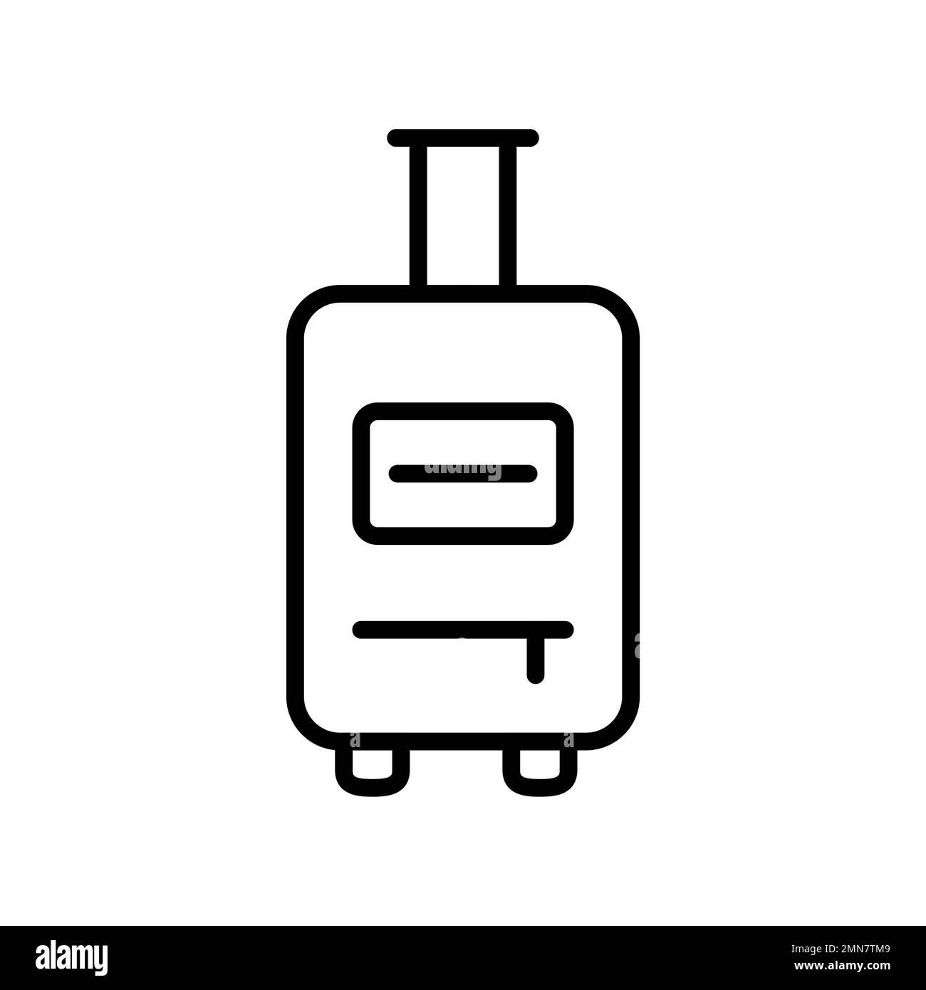 Travel bag icon line isolated on white background. Black flat thin icon ...