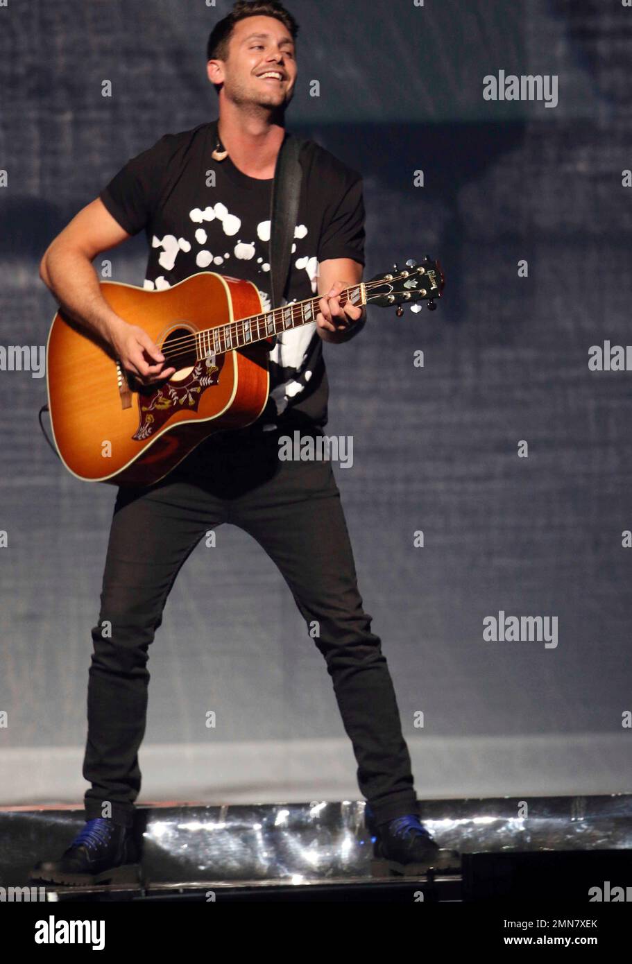 Bastian Baker performs as the opener for Shania Twain during the Shania
