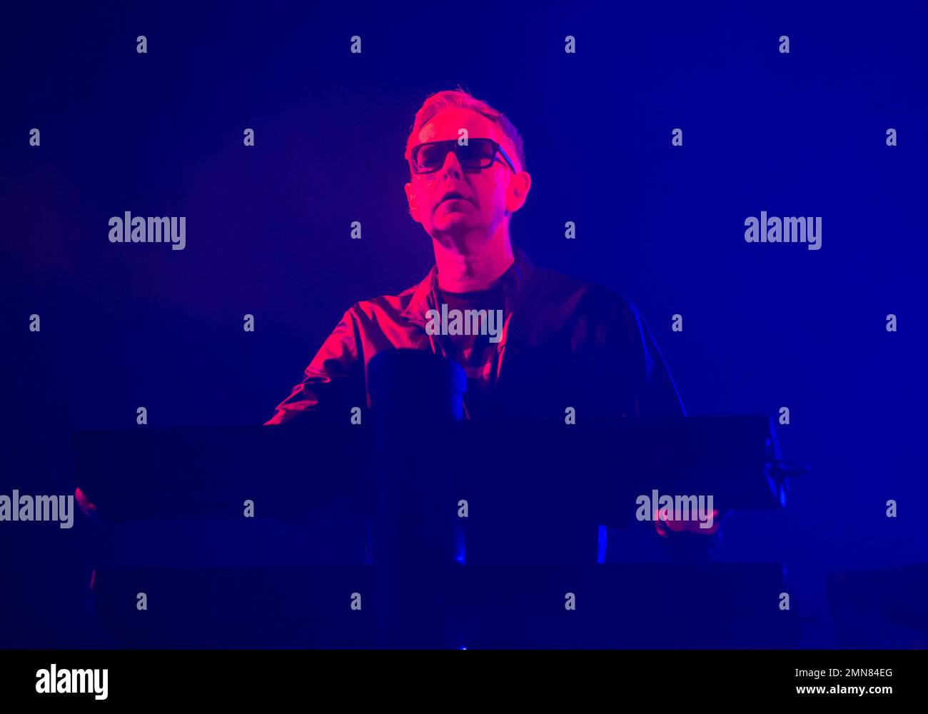 Andy Fletcher of the band Depeche Mode performs in concert during their