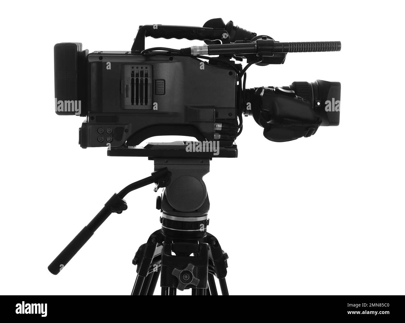 Modern professional video camera isolated on white Stock Photo Alamy