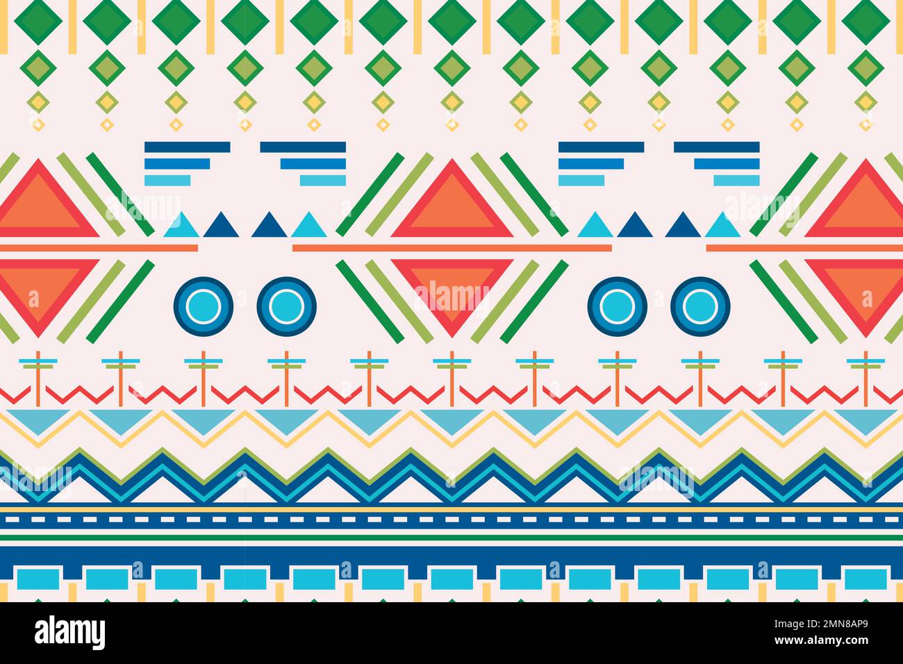 Tribal pattern background vector, colorful seamless design Stock Vector