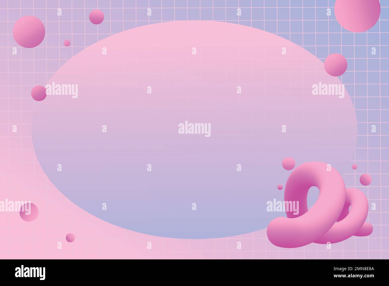 Pink Star 3D Bubble Pattern Y2K Aesthetic | Poster
