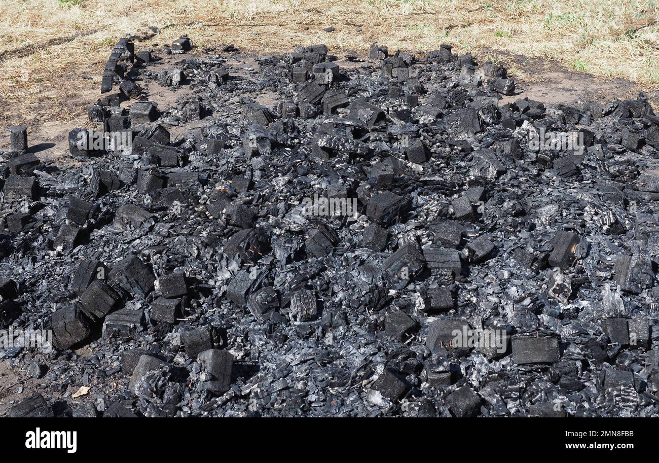 black charcoal ashes from the combustion of wood Stock Photo Alamy