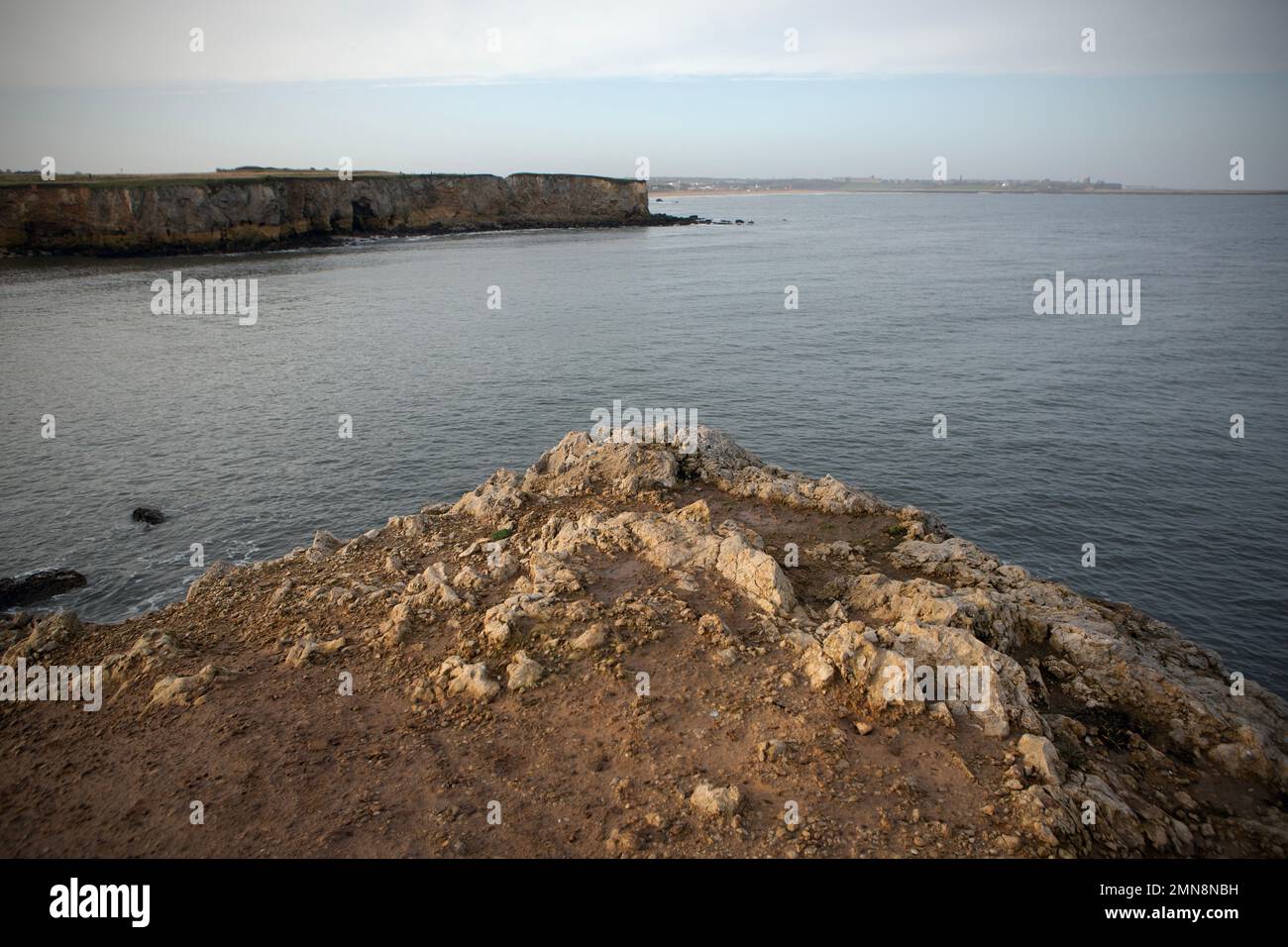 Frenchman's Bay in South Shields. The Pub Walk in South Shields, County Durham - from Marine Walk Car Park in Roker to Trow Point on the North East co Stock Photo