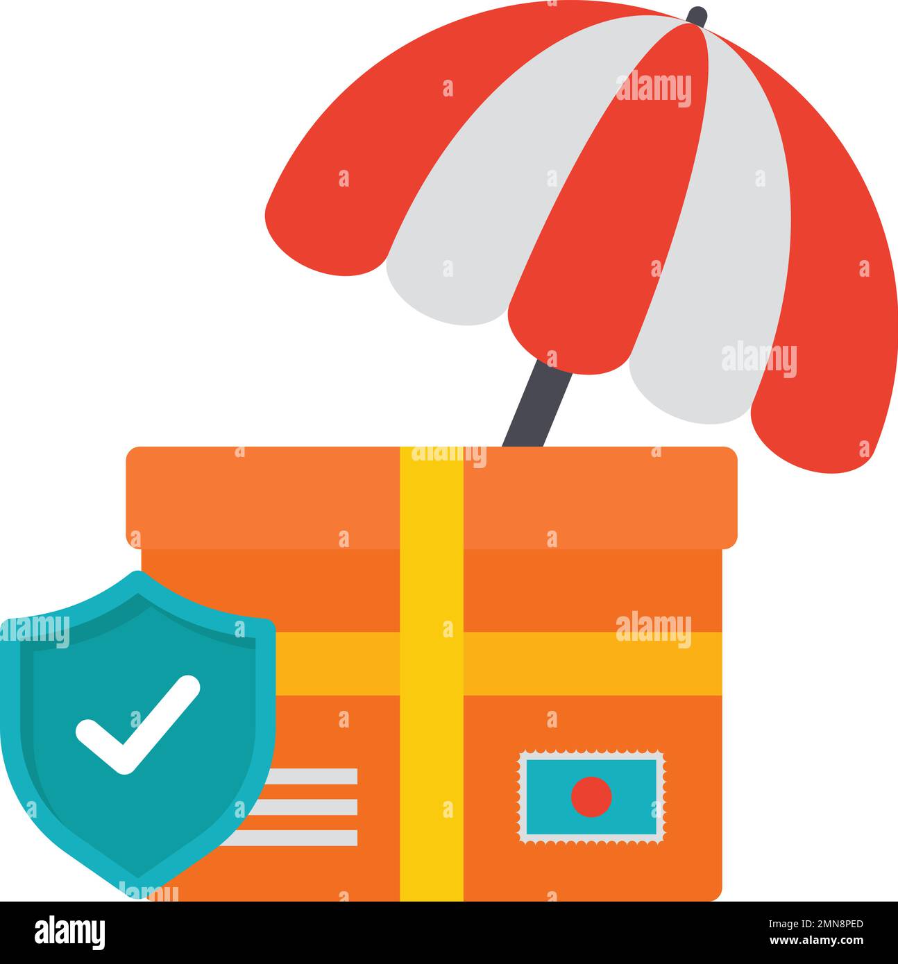 umbrella with box and shield stock illustration, Logistic and Shipping ...