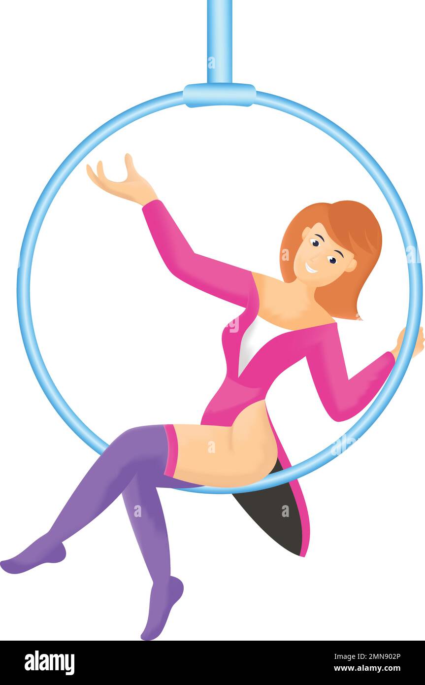 Acrobat Ring performer Vector Icon Design, Circus characters Symbol, Carnival performer Sign, Festival troupe Stock illustration, Gymnast on a ring in Stock Vector