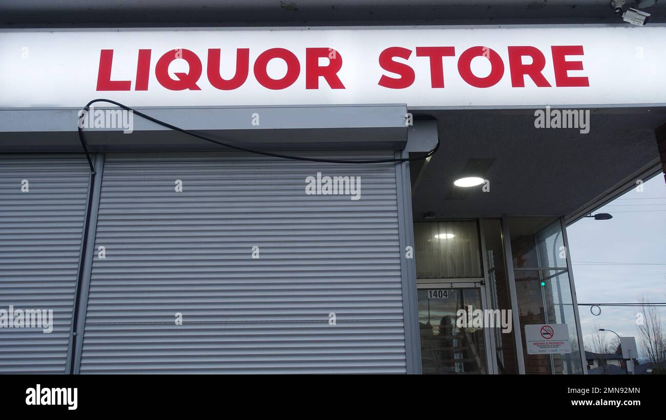Liquor store Logo in Vancouver, BC Canada Stock Photo Alamy