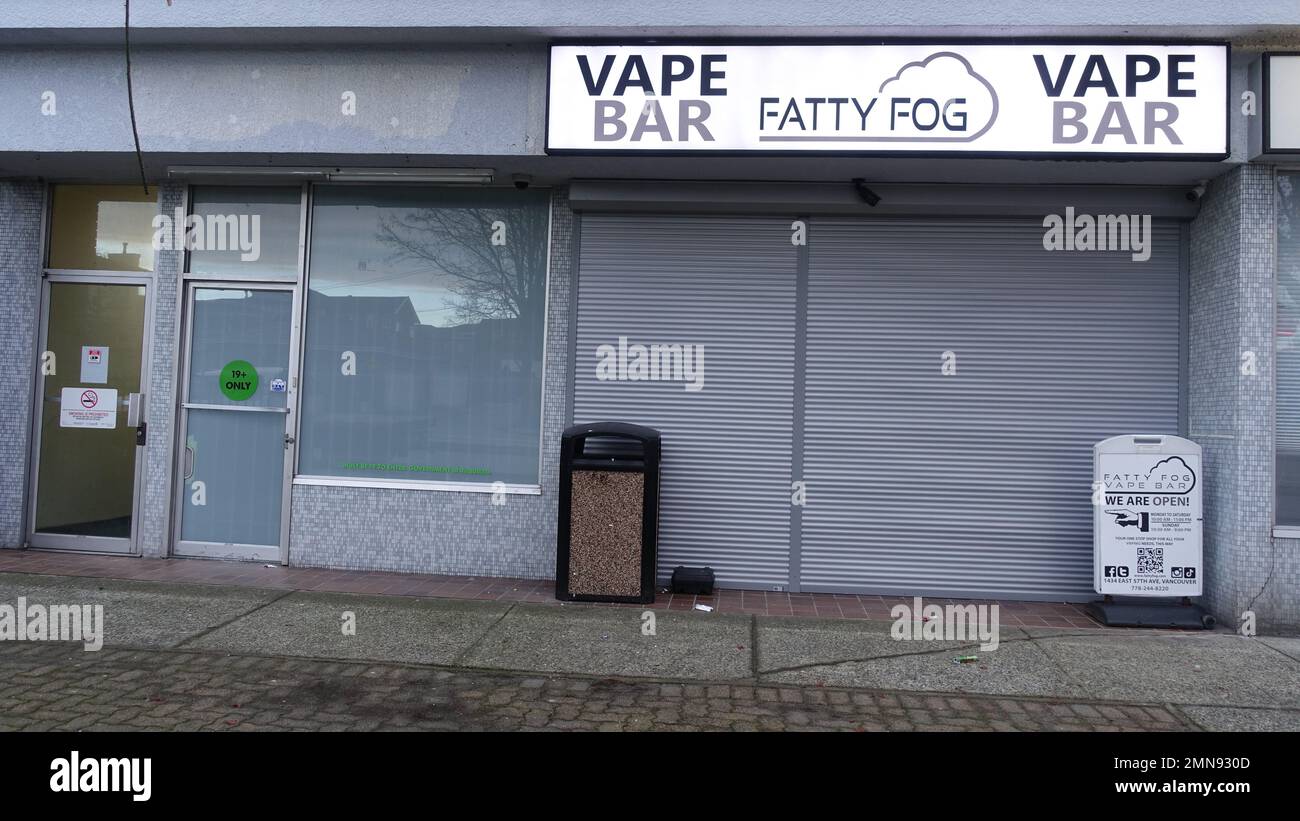 January 29 2023 Fatty fog vape bar store in Vancouver, British Columbia Canada Stock Photo Alamy
