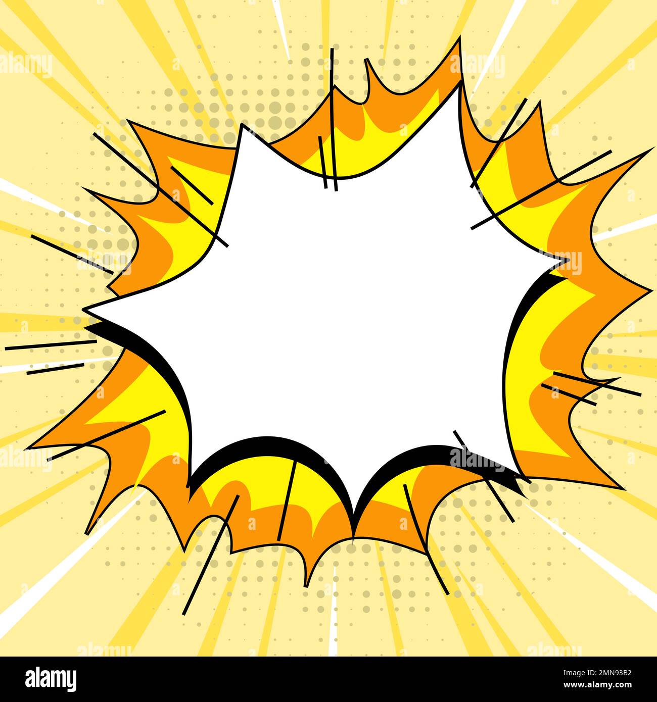 Comic Blank Speech Bubble With Copy Space Over Color Background Design