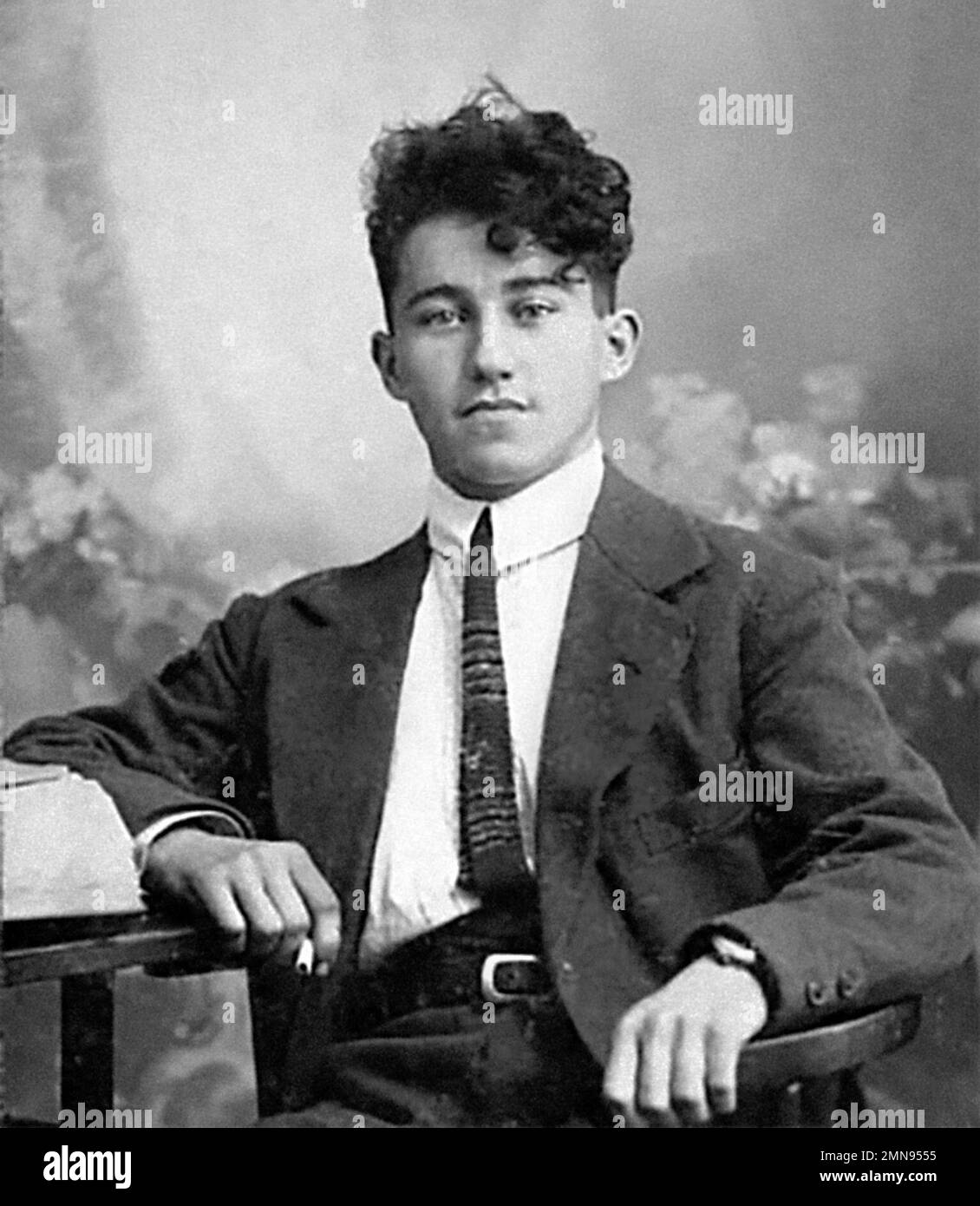 Adolf Dassler. Portrait of founder of the German sportswear company Adidas, Adolf 'Adi' Dassler (1900-1978) as a young man, c. 1915 Stock Photo