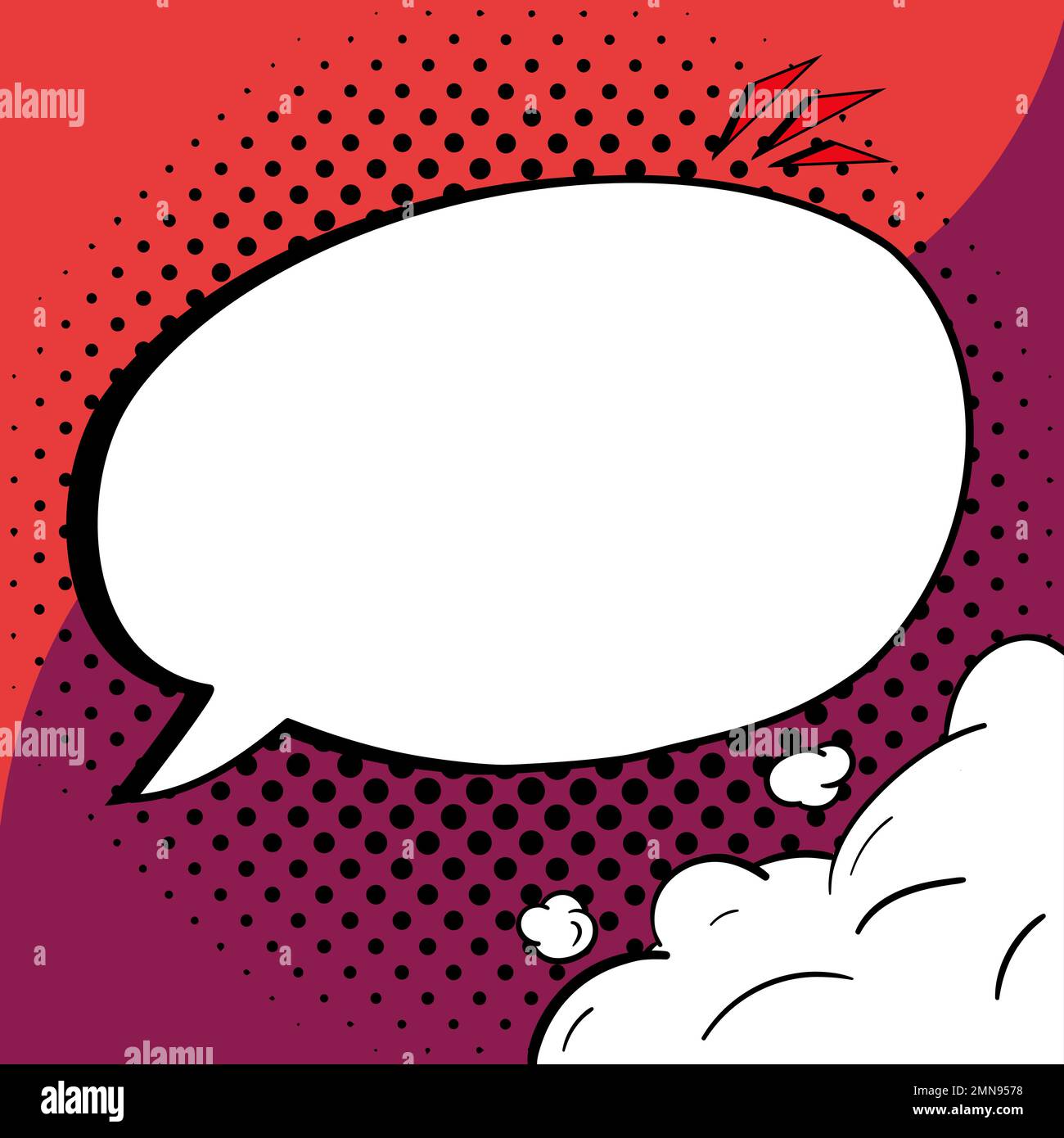 Comic Blank Speech Bubble With Copy Space And Colorful Doodles. Design ...