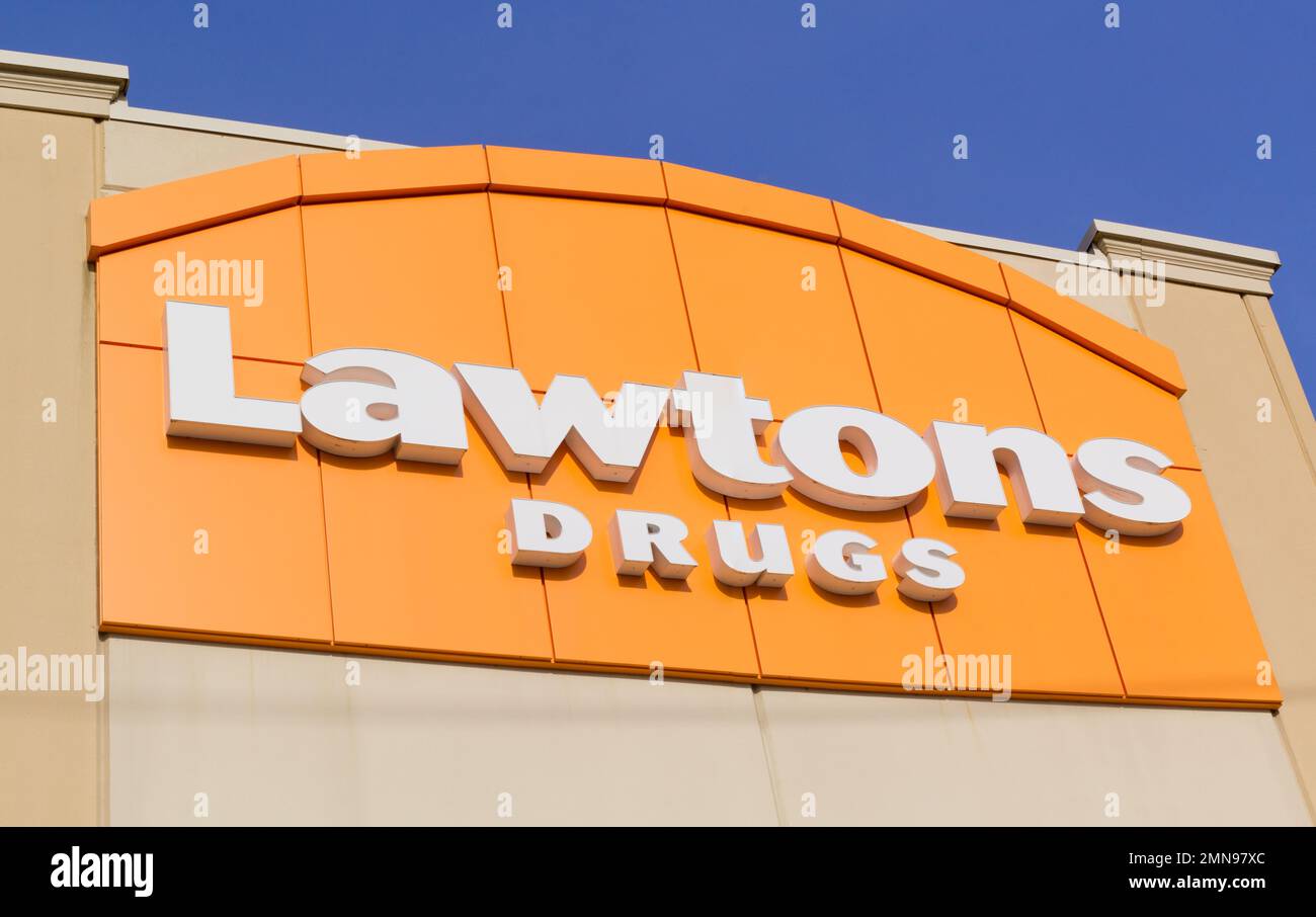 Truro, Canada January 29, 2023 Lawtons Drugs sign. Lawtons is a