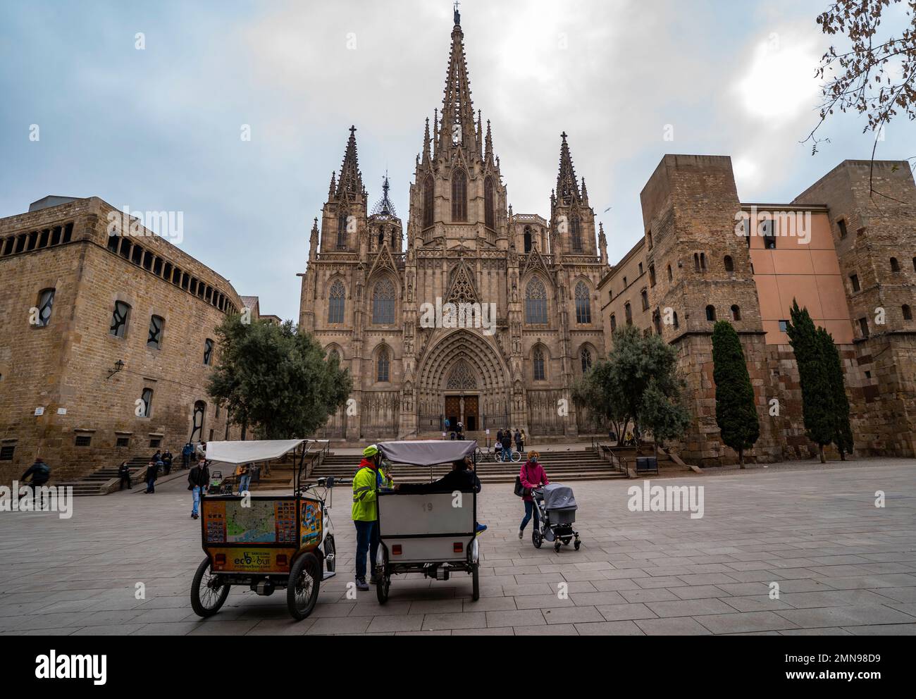 Barcelona Cathedral. Cathedral of the Holy Cross and Saint Eulalia. Catedral de la Santa Creu i Santa Eulàlia. Catedral de la Santa Cruz y Santa Eulal Stock Photo