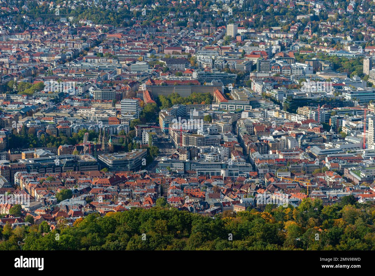 Aerial view from the Television Tower on Hohen Bopser, Degerlochon the ...