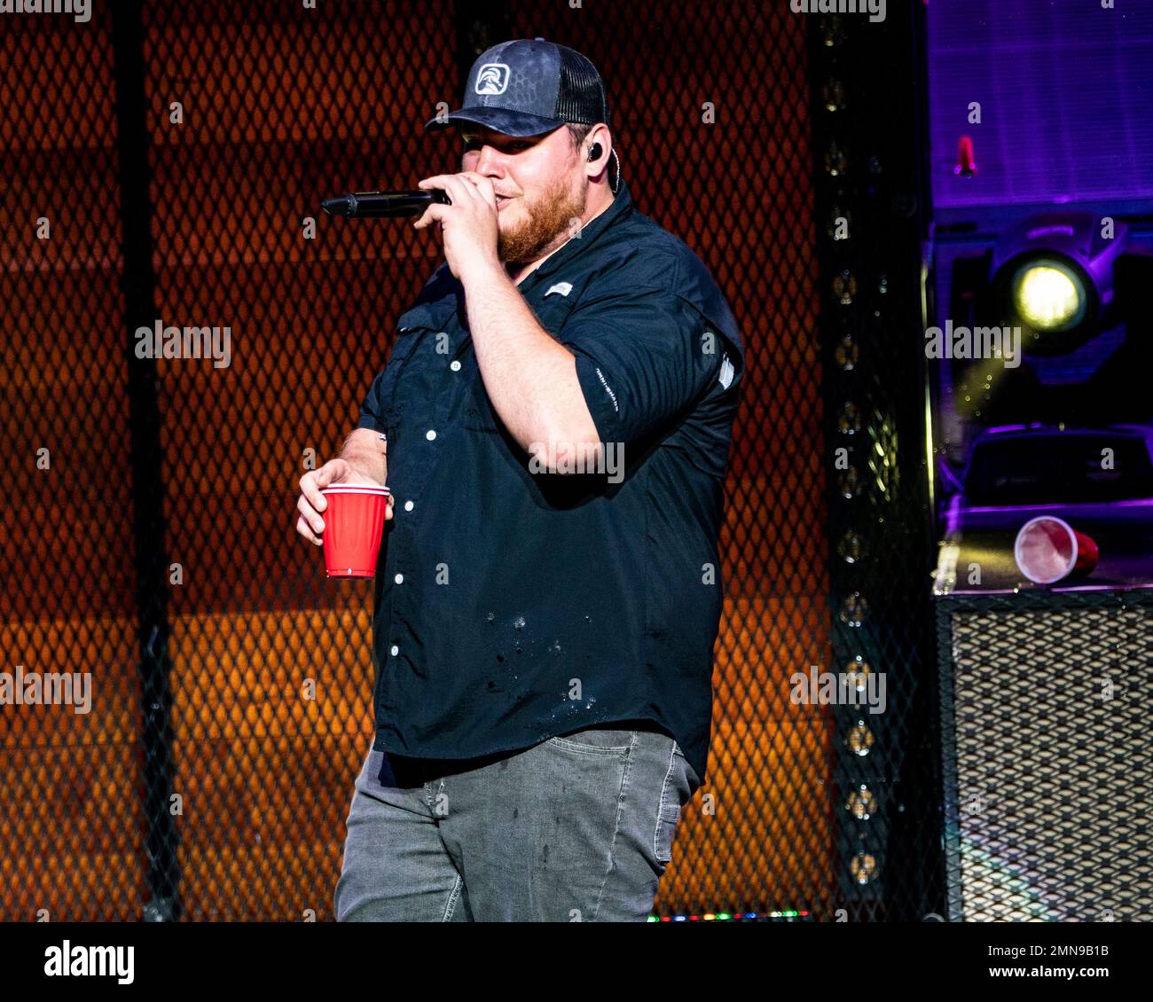 American country singer Luke Combs performs at the Xfinity Center