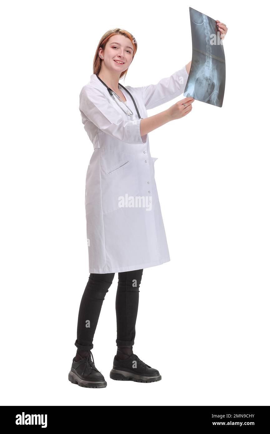 Happy doctor woman radiography Cut Out Stock Images & Pictures - Alamy