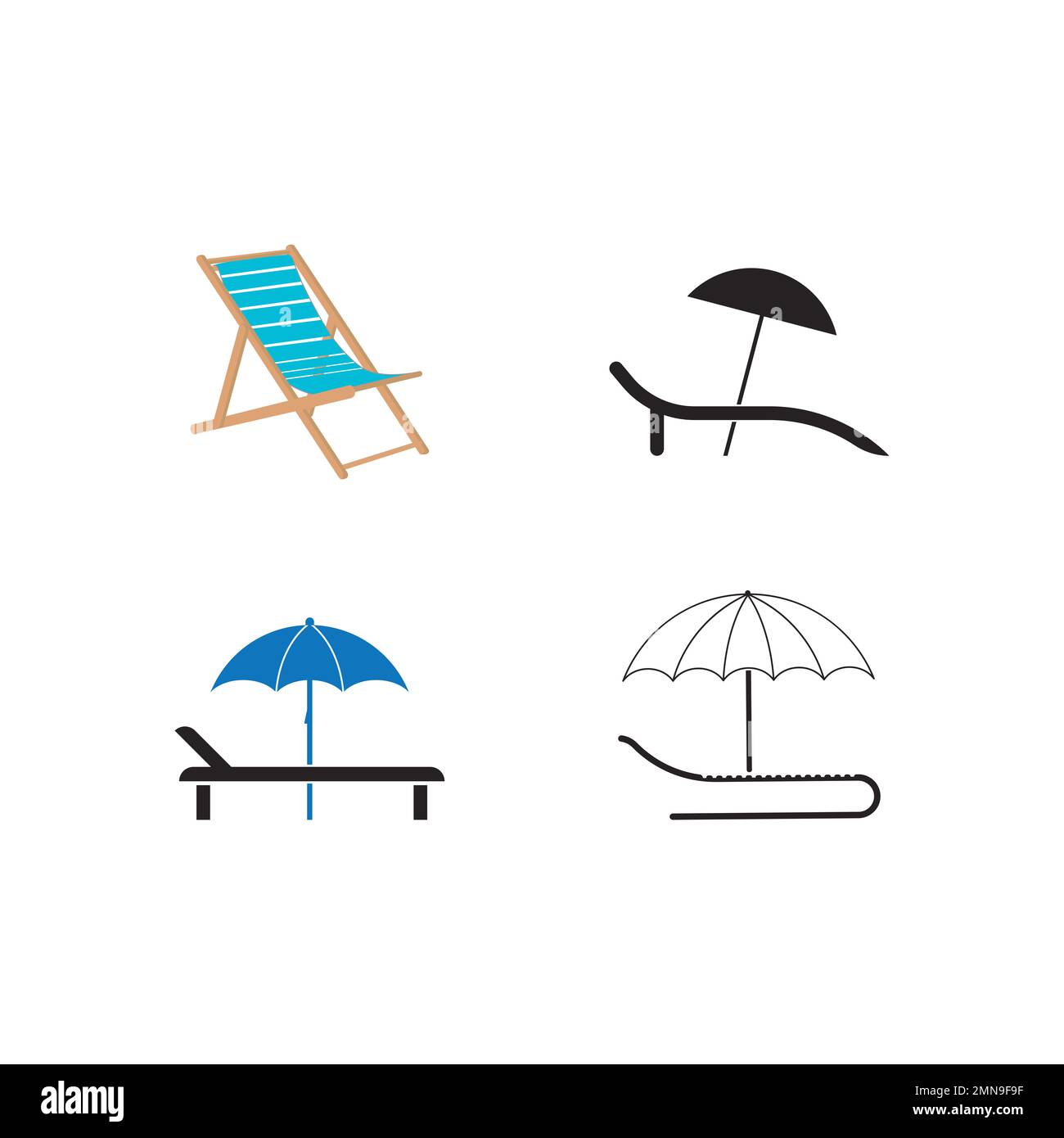 Sunbed icon design isolated on white background. Vector illustration