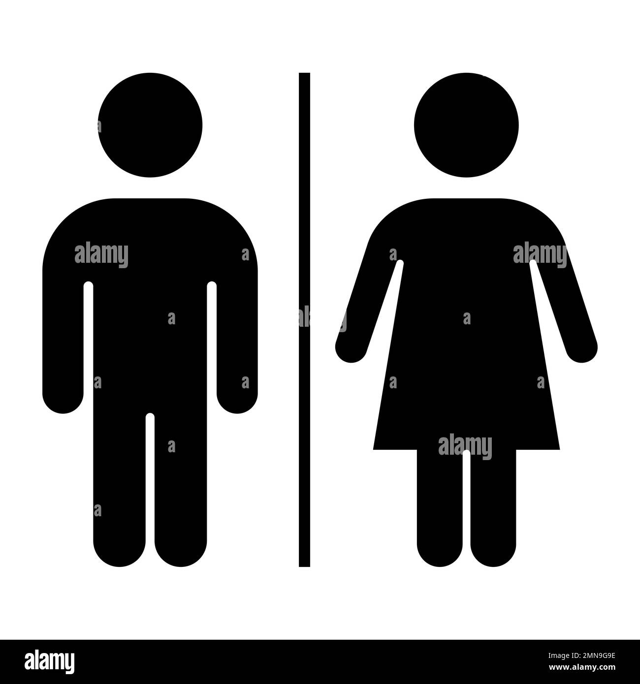 Woman and Man public toilet signs. Restroom door pictograms. Vector illustration Stock Vector