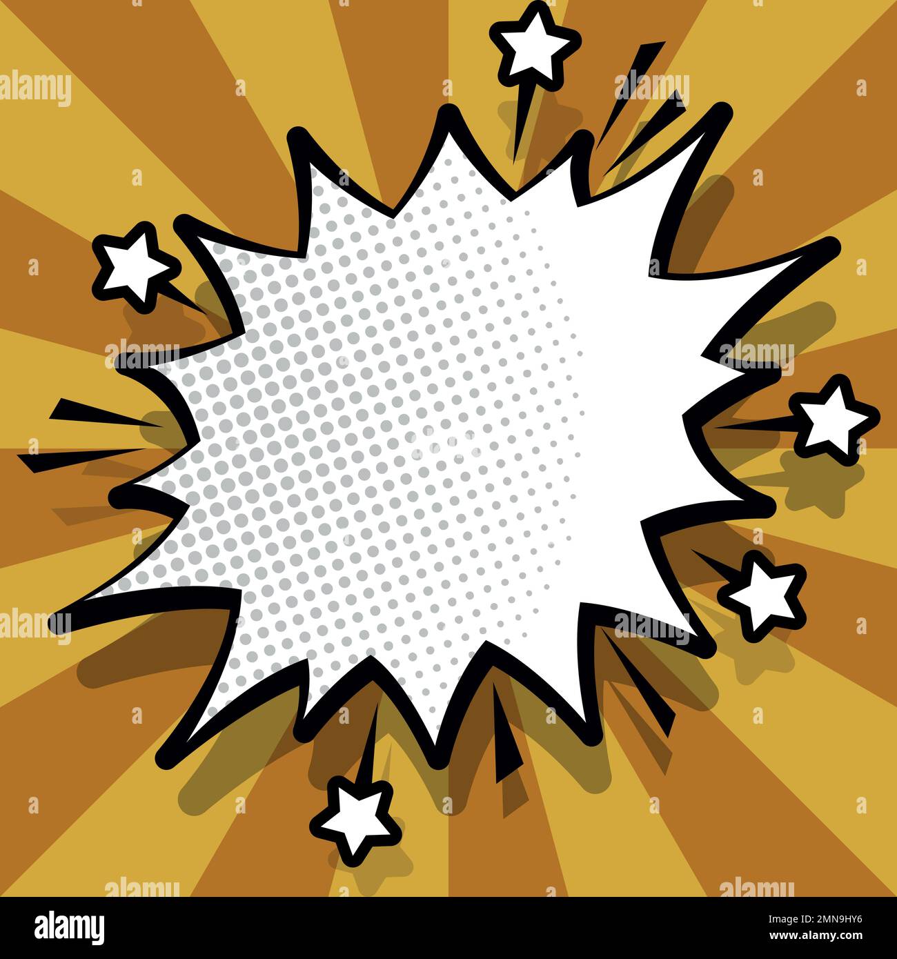 Comic Blank Speech Bubble With Copy Space Over Color Background Design ...