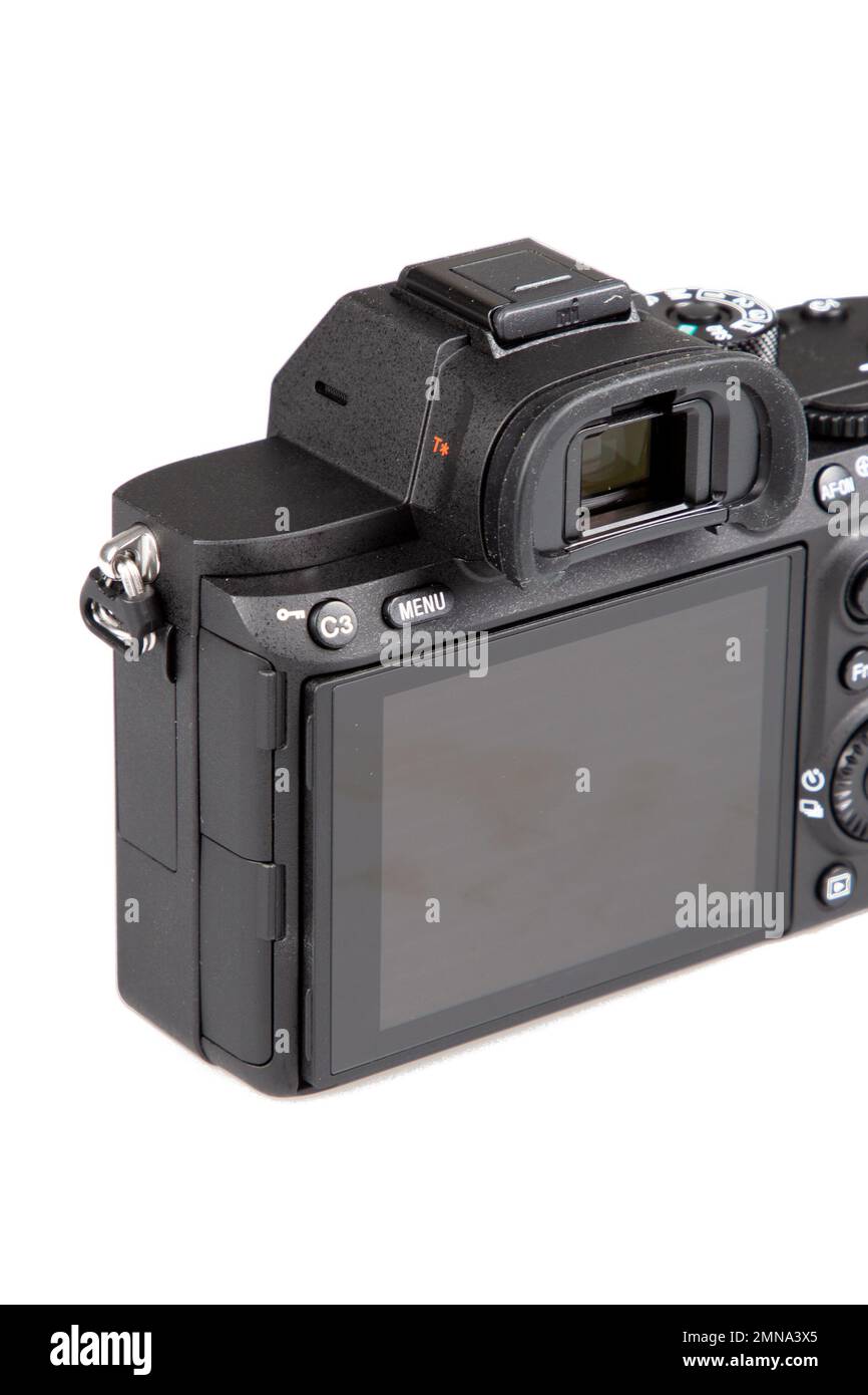 DSLR Camera close up with settings display and back screen Stock Photo Alamy
