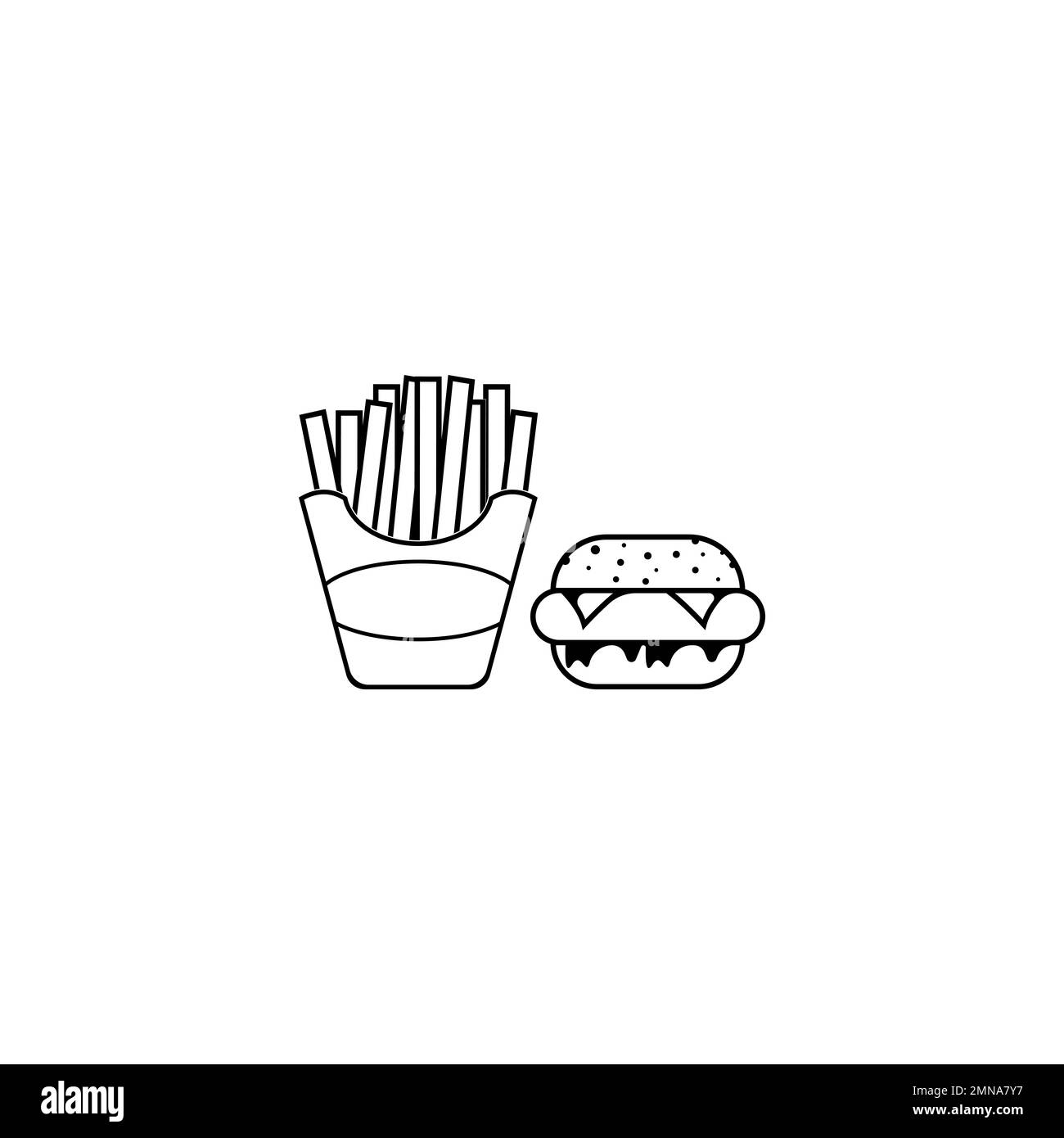 Hamburger icon, Fast food logo design vector illustration. Stock Photo