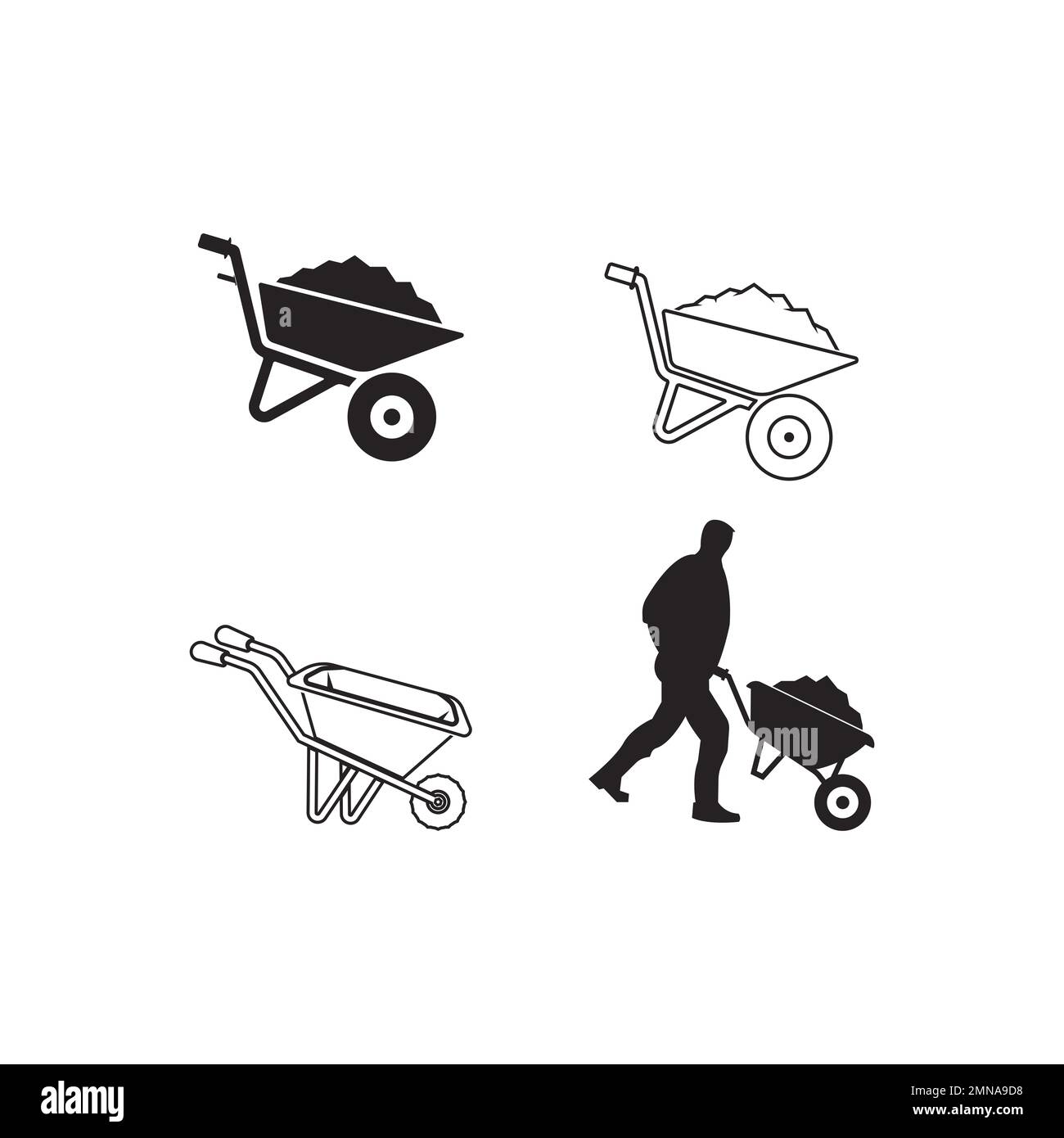 wheelbarrow vector icon,illustration logo design Stock Photo Alamy