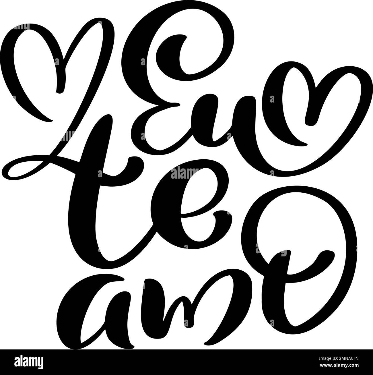 I love you on Portuguese Eu te Amo. Black vector calligraphy lettering