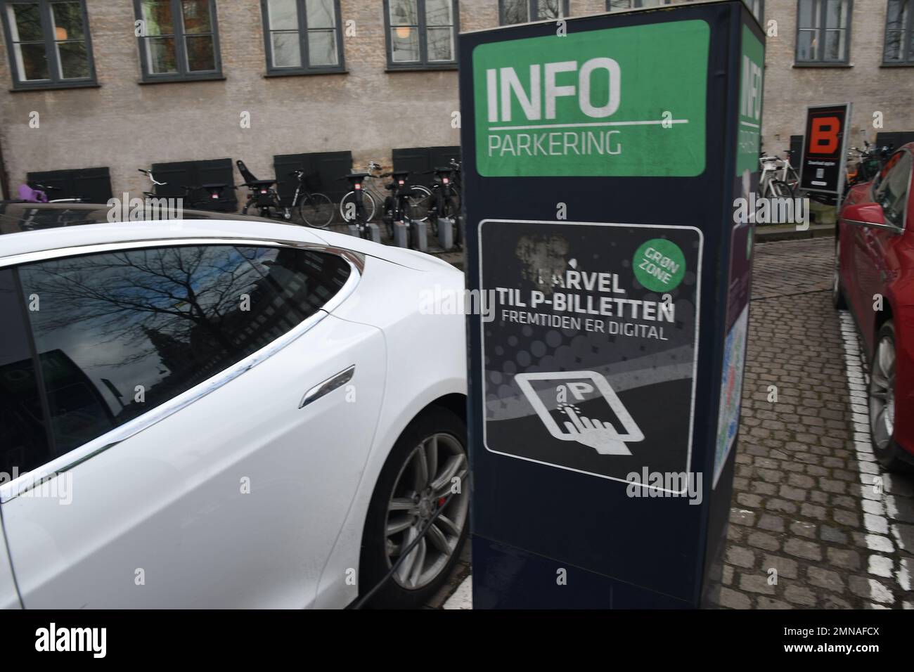 Copenhagen/Denmark/30 January 2023/Parking meter in danish capital
