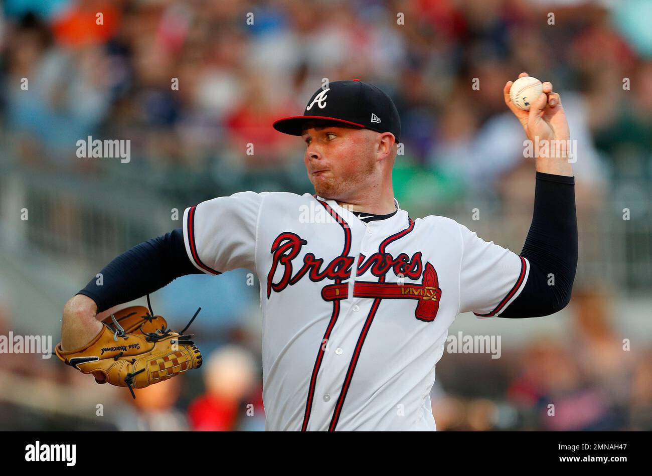 Atlanta Braves starting pitcher Sean (15) works in the first