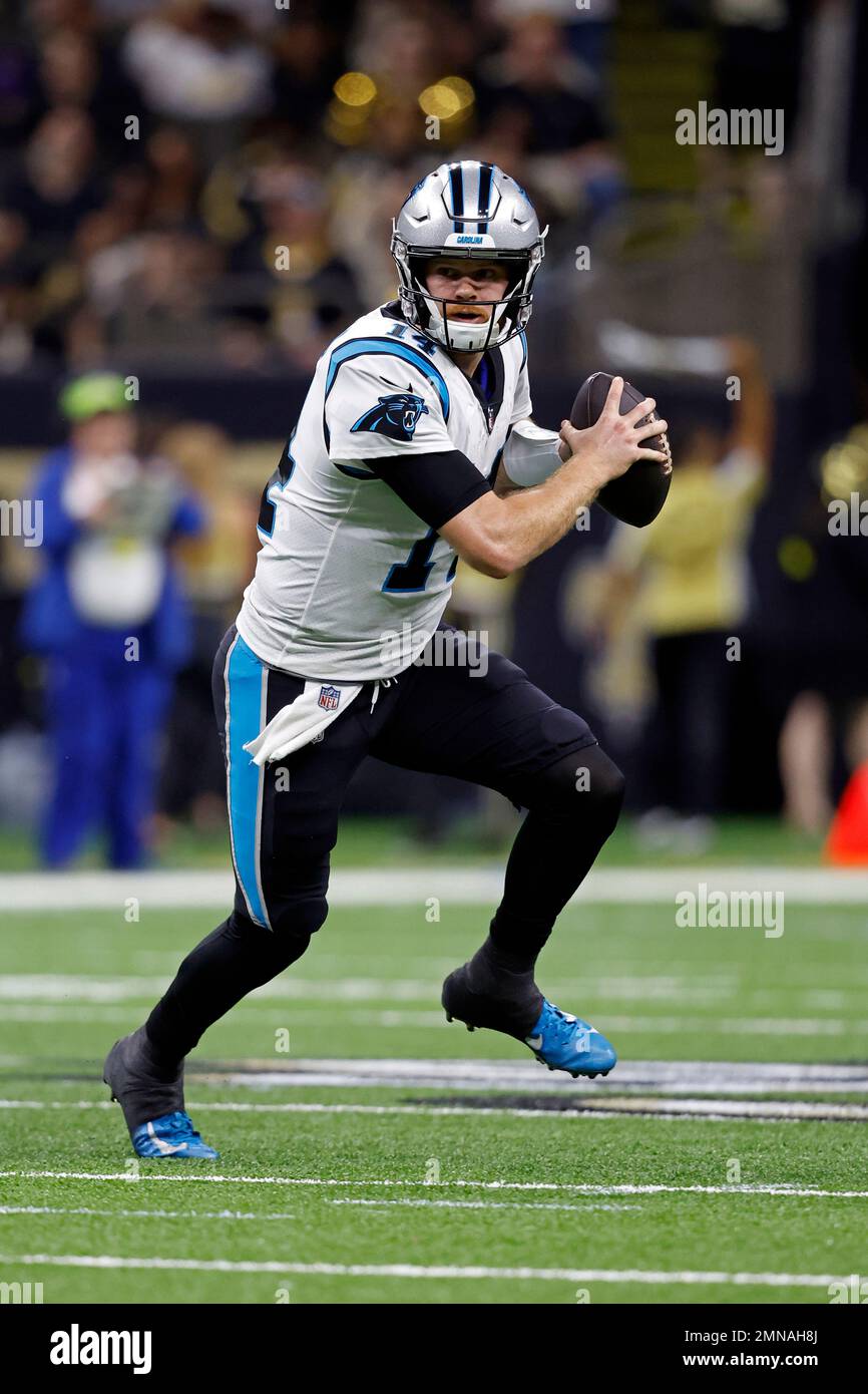 Carolina Panthers quarterback Sam Darnold (14) during an NFL football