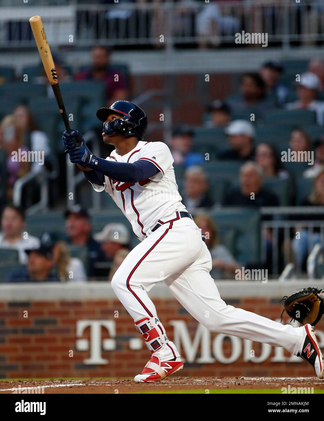 Atlanta Braves left fielder Ronald Acuna Jr. (13) bats during a