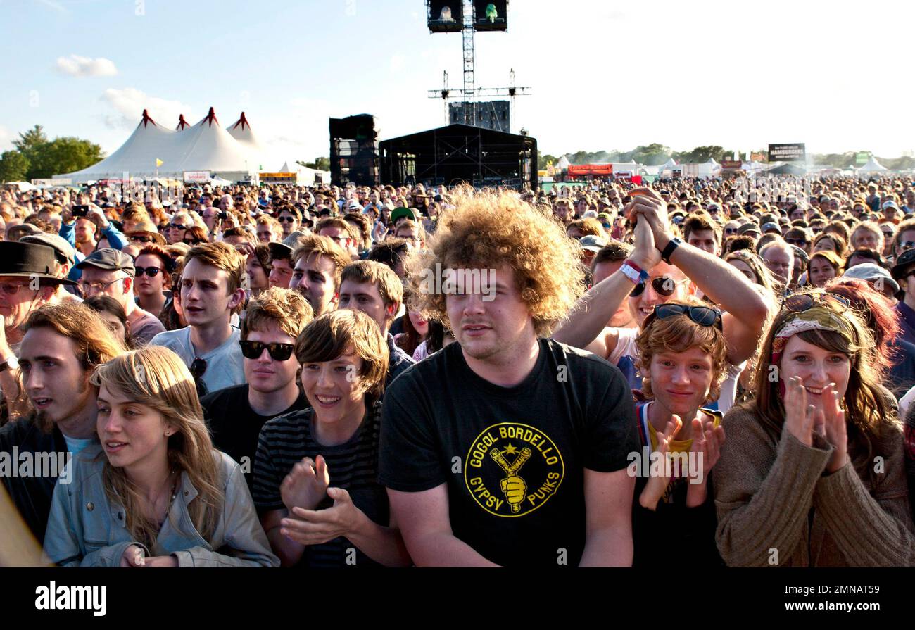 Kent. UK. Crowd at Hop Farm Festival near Paddock Wood, Kent, England. 30th  June 2012. Ref: LMK73-39648-020712 Keith Mayhew/Landmark Media.  . NO WEBSITE USE WITHOUT PRIOR ARRANGEMENT OR AGREEMENT  Stock Photo -